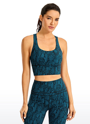 Longline Strappy Back Bra - Strappy Back, Extended Hem