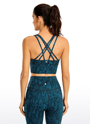 Longline Strappy Back Bra - Strappy Back, Extended Hem