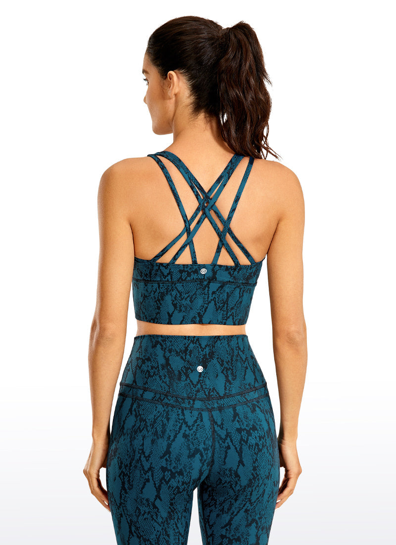 Longline Strappy Back Bra - Strappy Back, Extended Hem