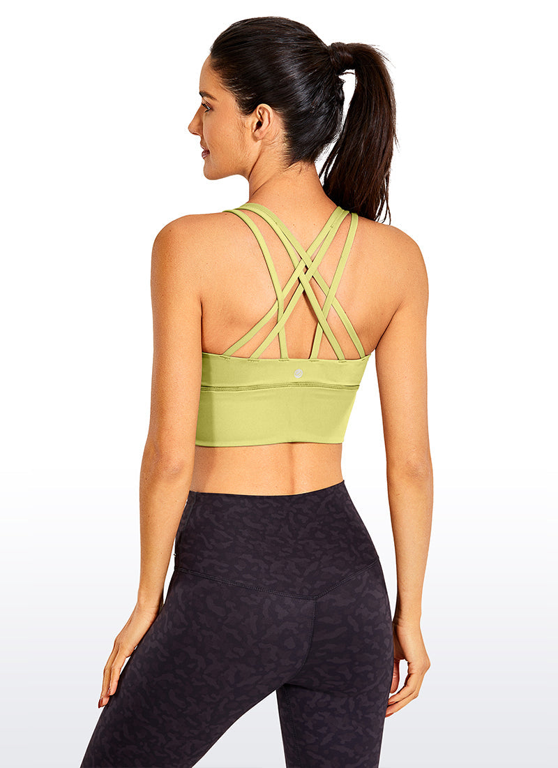 Longline Strappy Back Bra - Strappy Back, Extended Hem