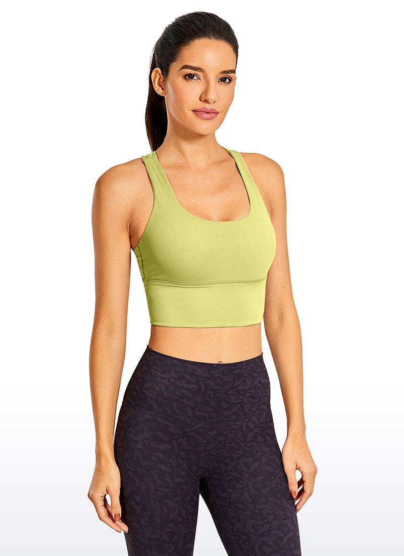 Longline Strappy Back Bra - Strappy Back, Extended Hem