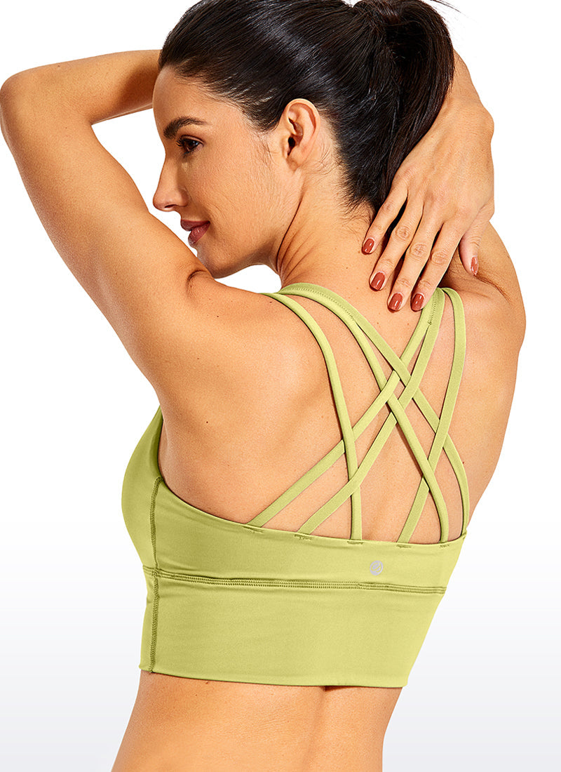 Longline Strappy Back Bra - Strappy Back, Extended Hem