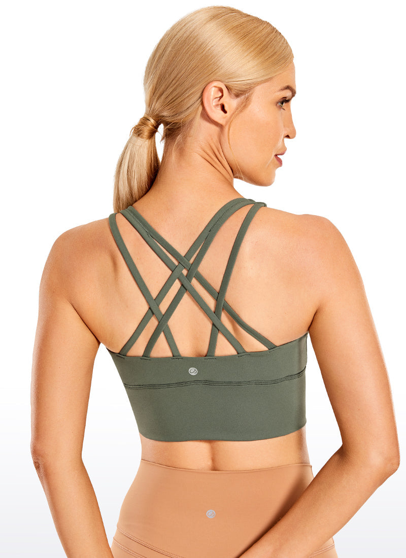 Longline Strappy Back Bra - Strappy Back, Extended Hem