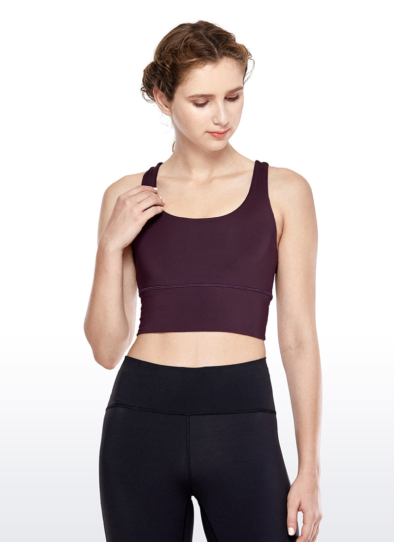 Longline Strappy Back Bra - Strappy Back, Extended Hem