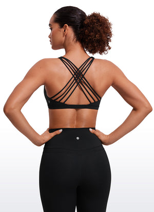 Strappy Low Cut Sports Bra - Eight Straps, Low Neckline