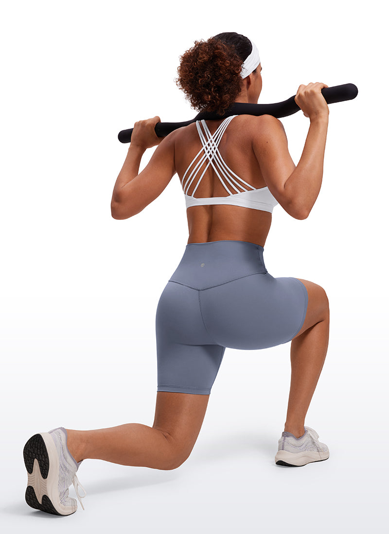 Strappy Low Cut Sports Bra - Eight Straps, Low Neckline