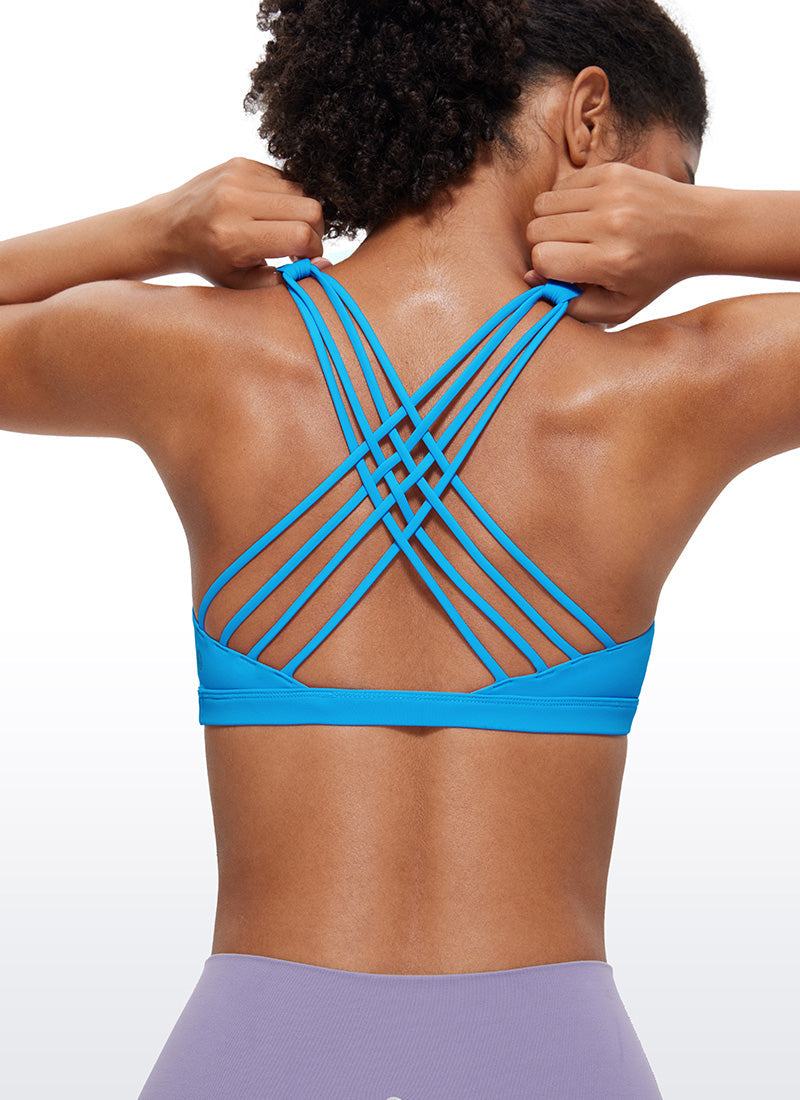 Strappy Low Cut Sports Bra - Eight Straps, Low Neckline