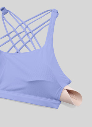 Strappy Low Cut Sports Bra - Eight Straps, Low Neckline