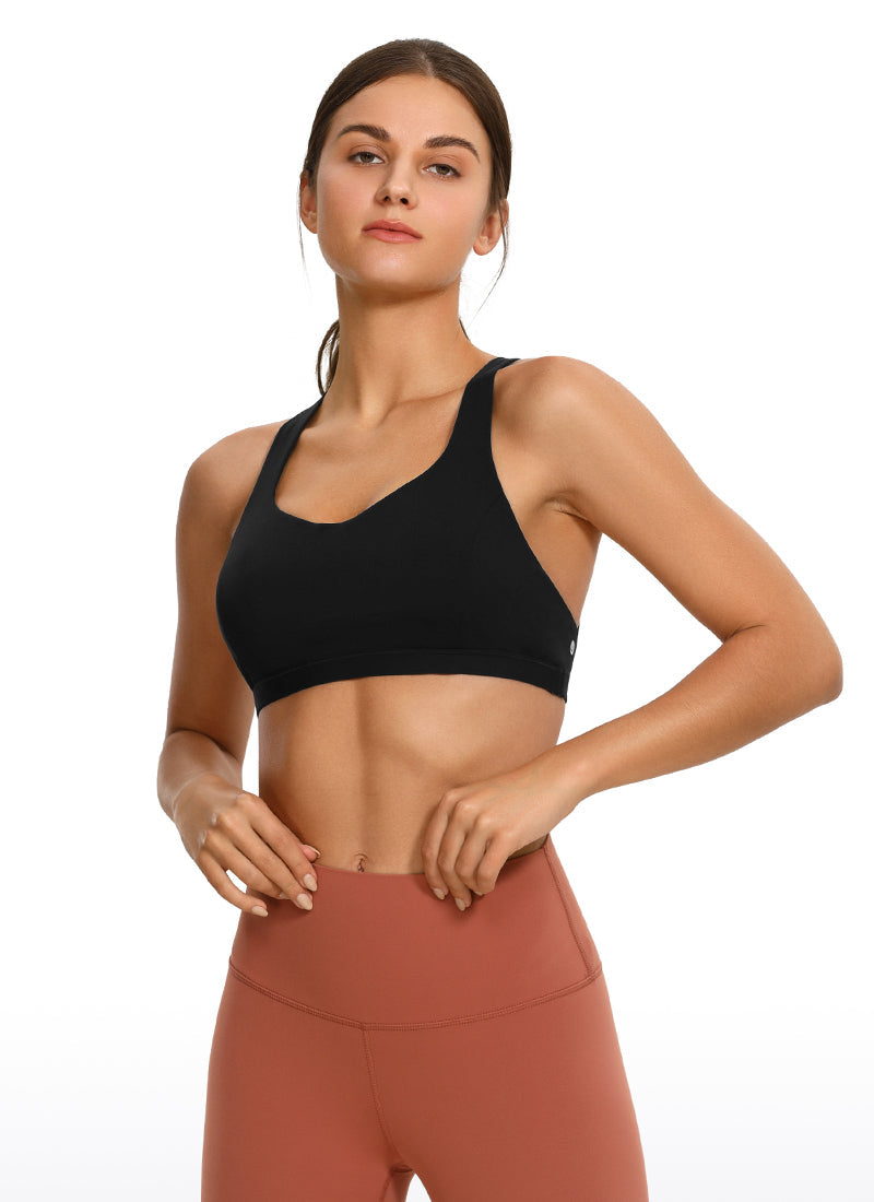 Brushed Criss Cross Back Bra - Brushed Fabric, Criss Cross Back - Wine