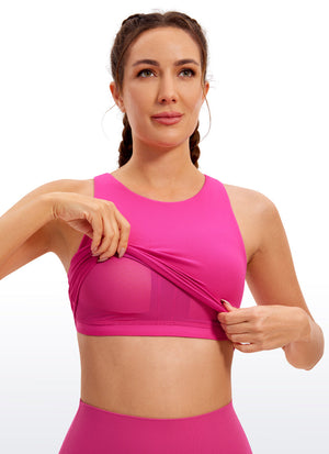 High Neck Racerback Tank Top - High Neck, Racerback