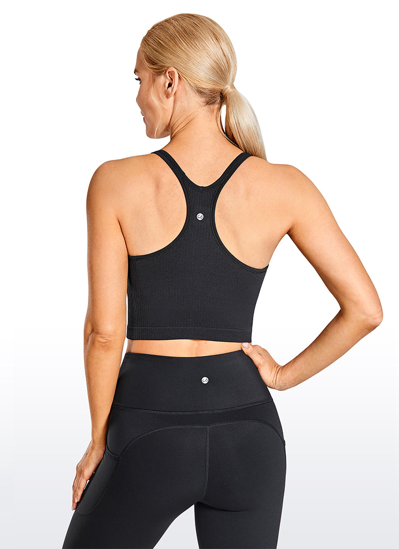 Seamless Longline Y Back Bra - Seamless, Y Back, Extended Hem