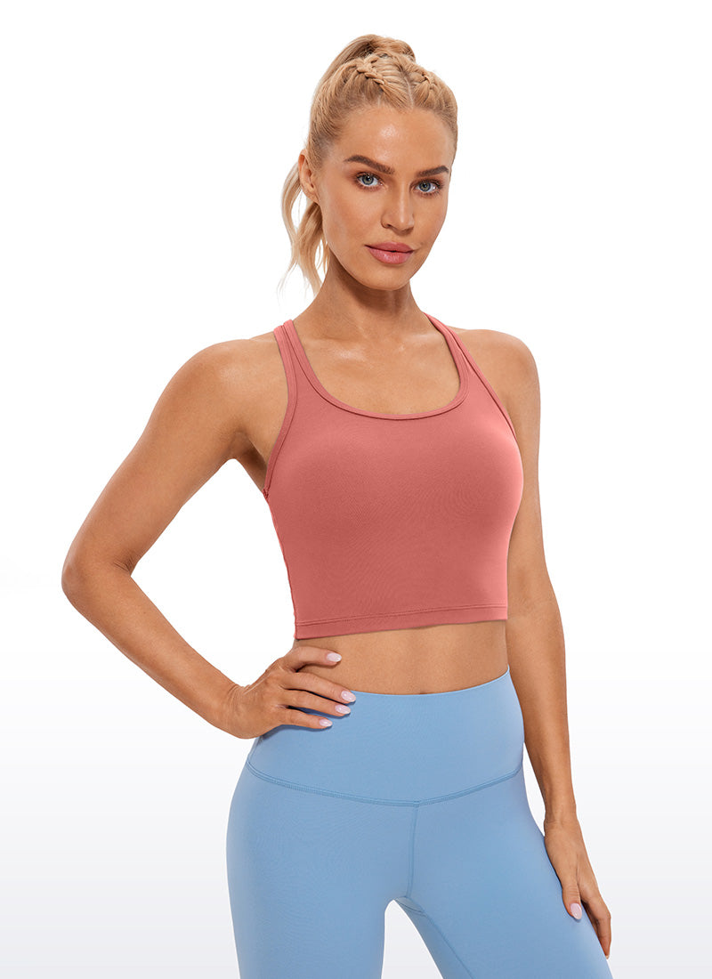 Racerback Built In Bra Tank - Racerback, Built-in Bra - Dusty Rose