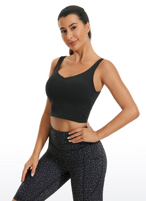 V Neck Bra Tank Top - V Neck, Built-in Support