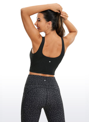 V Neck Bra Tank Top - V Neck, Built-in Support