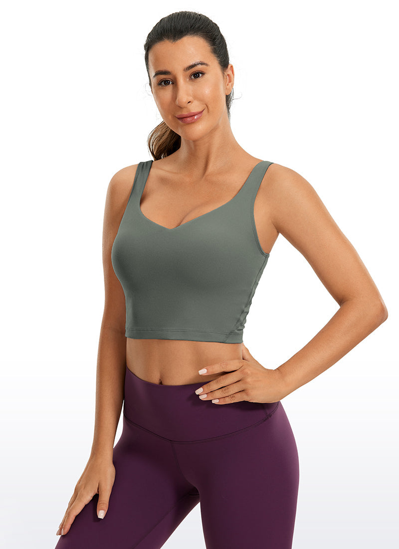 V Neck Bra Tank Top - V Neck, Built-in Support