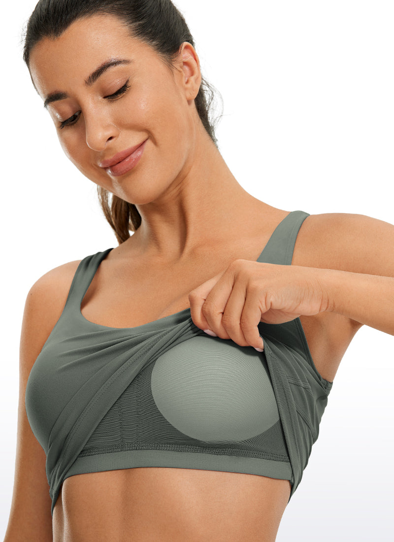 V Neck Bra Tank Top - V Neck, Built-in Support
