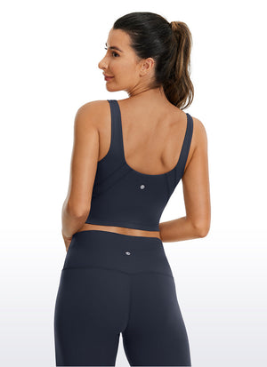 V Neck Bra Tank Top - V Neck, Built-in Support