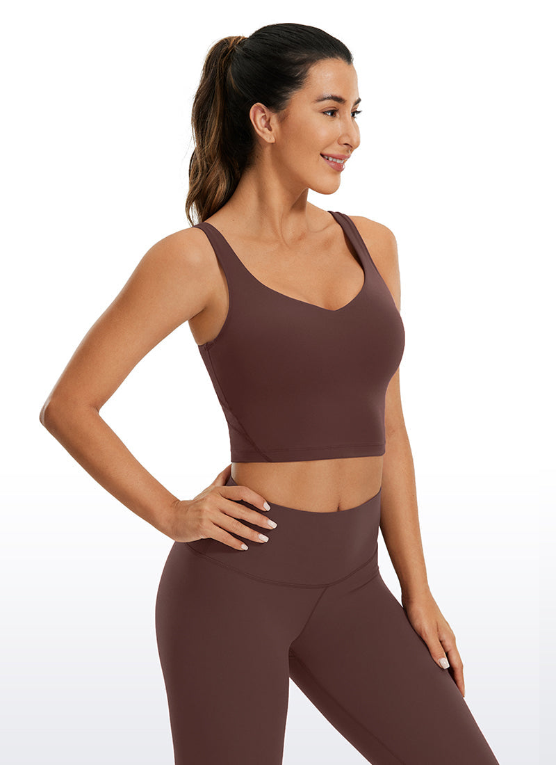 V Neck Bra Tank Top - V Neck, Built-in Support