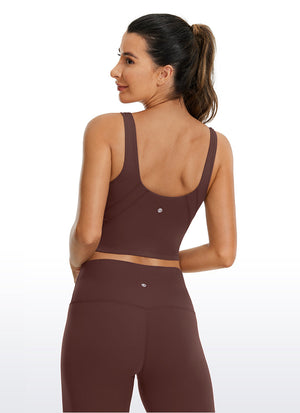 V Neck Bra Tank Top - V Neck, Built-in Support