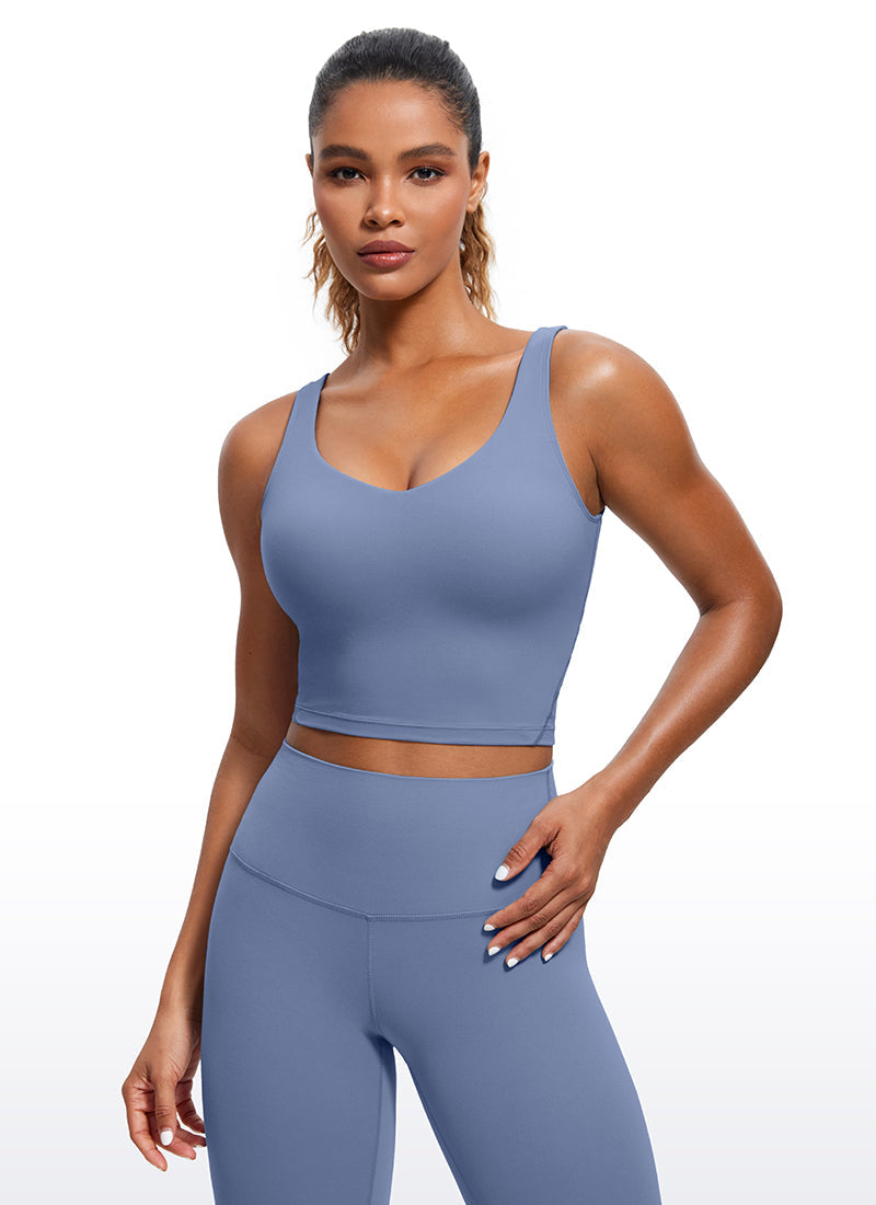 V Neck Bra Tank Top - V Neck, Built-in Support