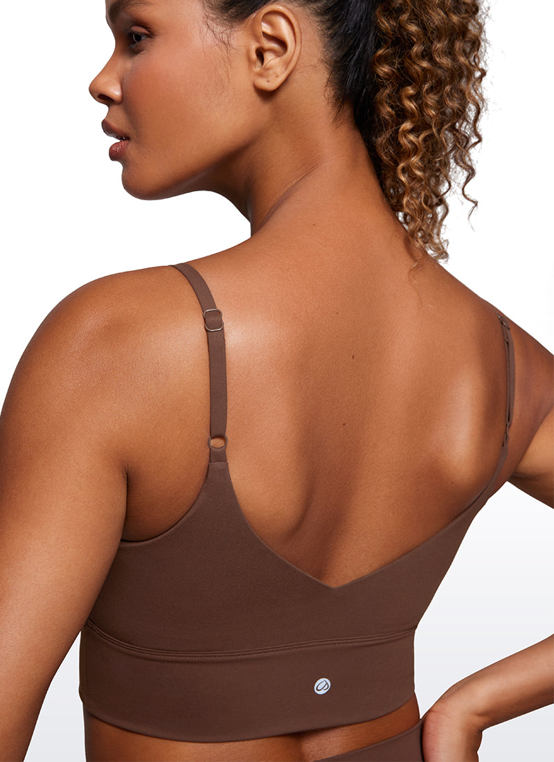 Longline Adjustable Strap Bra - Adjustable Straps, Extended Coverage