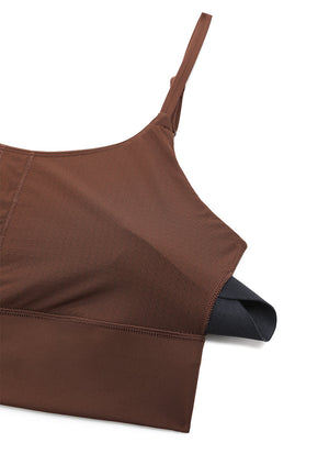 Longline Adjustable Strap Bra - Adjustable Straps, Extended Coverage