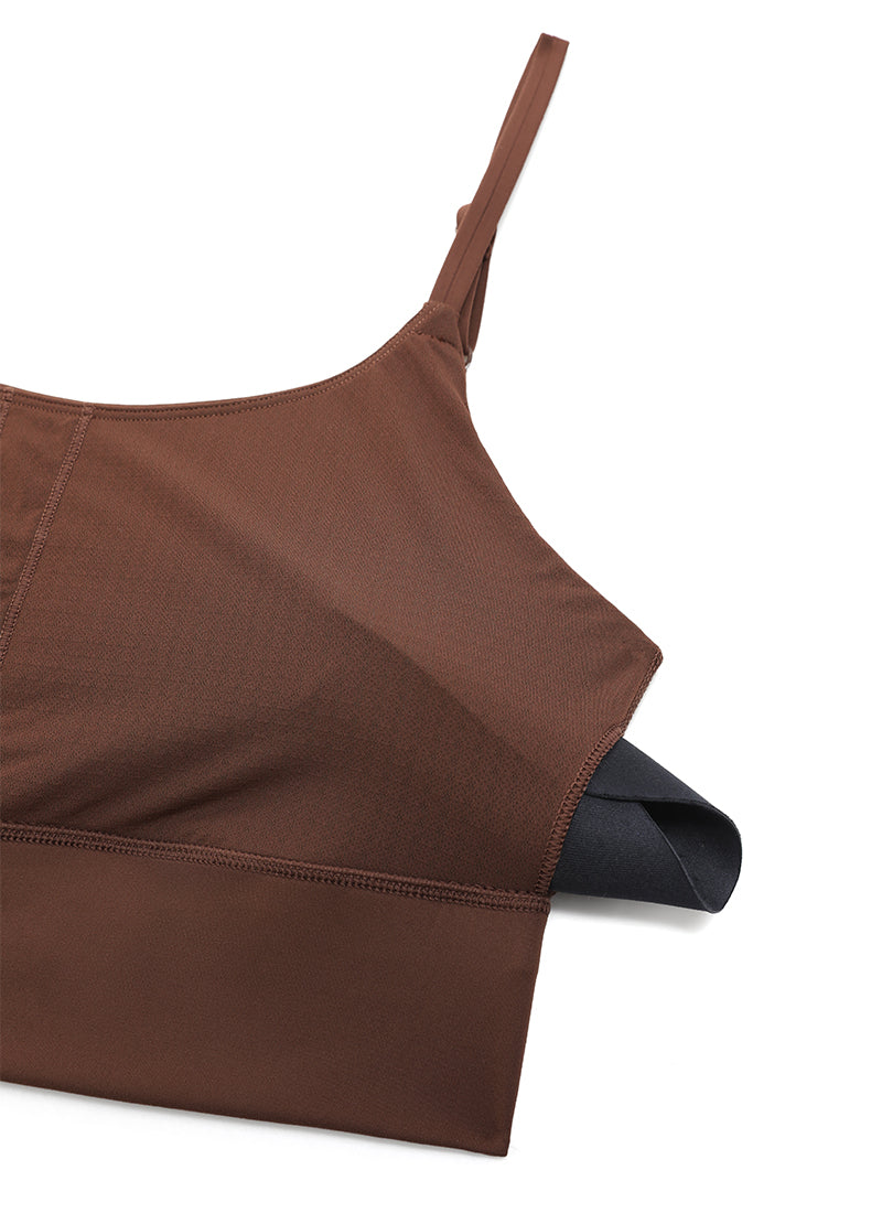 Longline Adjustable Strap Bra - Adjustable Straps, Extended Coverage