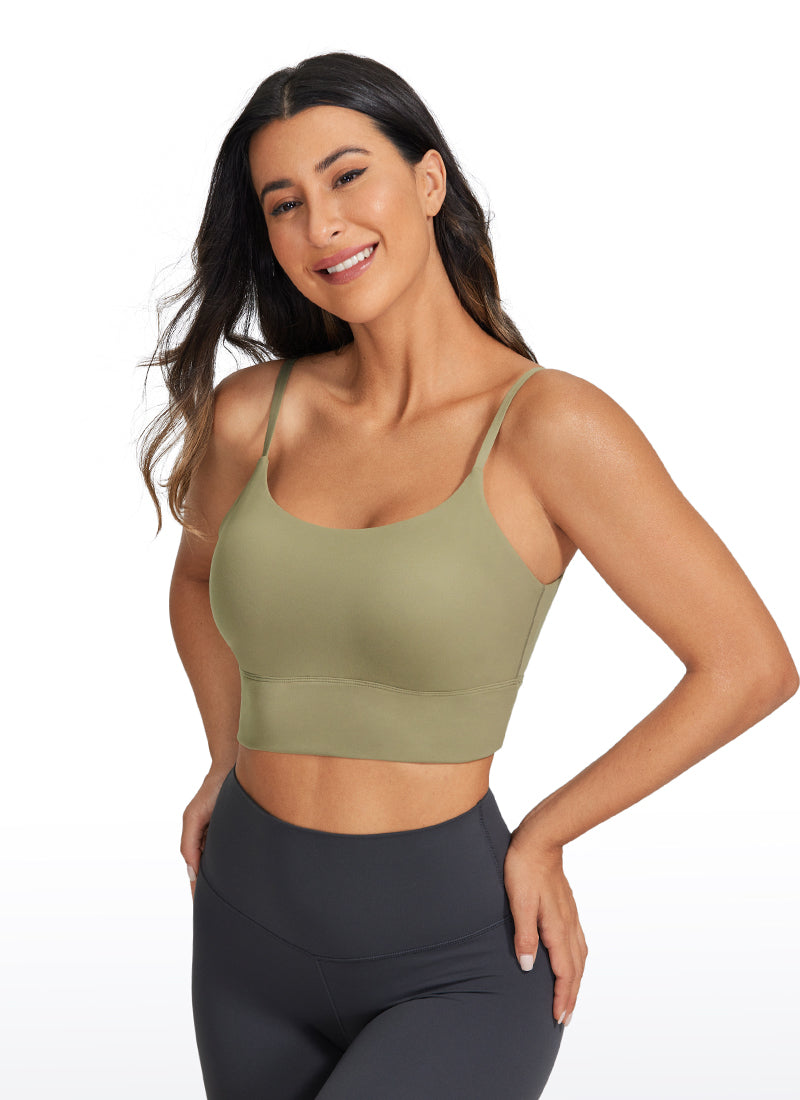 Longline Adjustable Strap Bra - Adjustable Straps, Extended Coverage