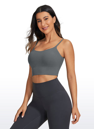 Longline Adjustable Strap Bra - Adjustable Straps, Extended Coverage