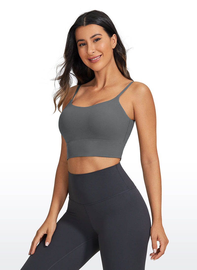 Longline Adjustable Strap Bra - Adjustable Straps, Extended Coverage
