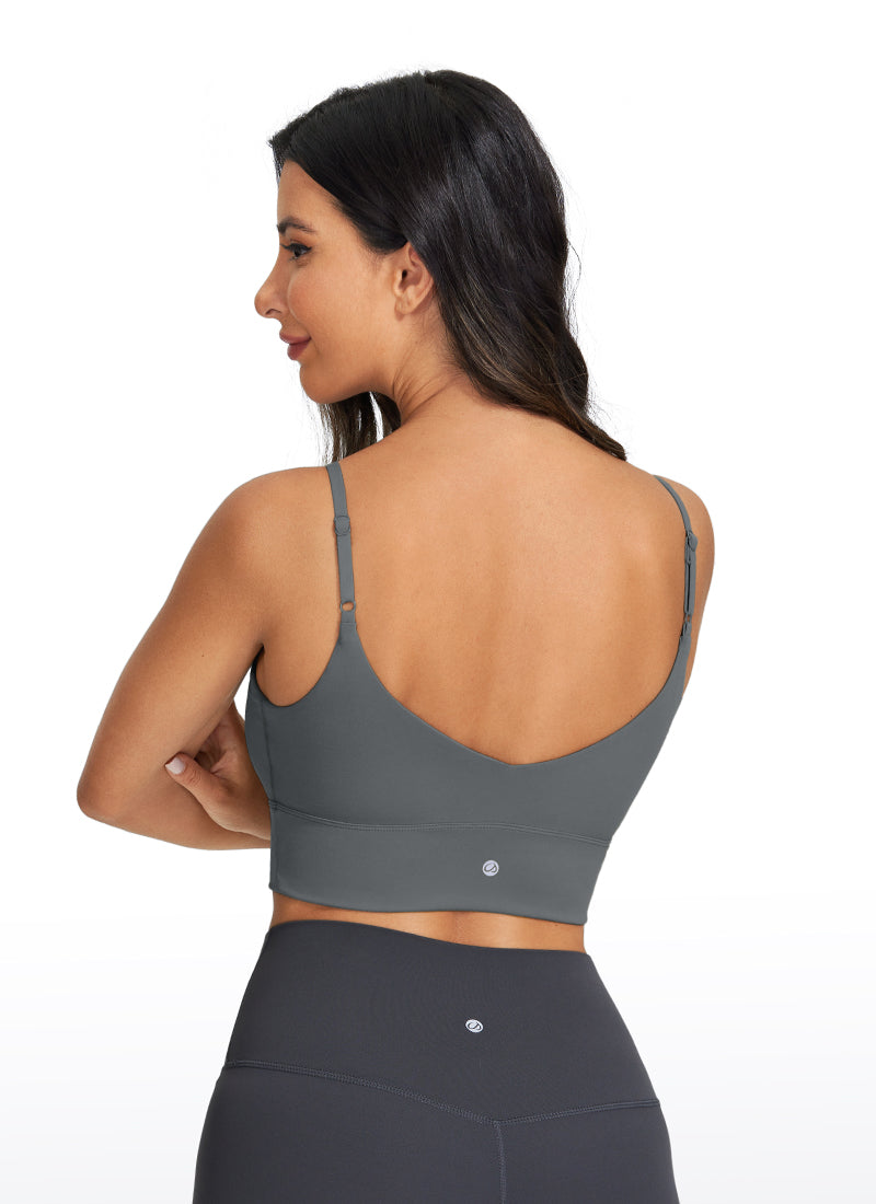 Longline Adjustable Strap Bra - Adjustable Straps, Extended Coverage