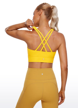 High Neck Sports Bra - Strappy Back, Full Coverage