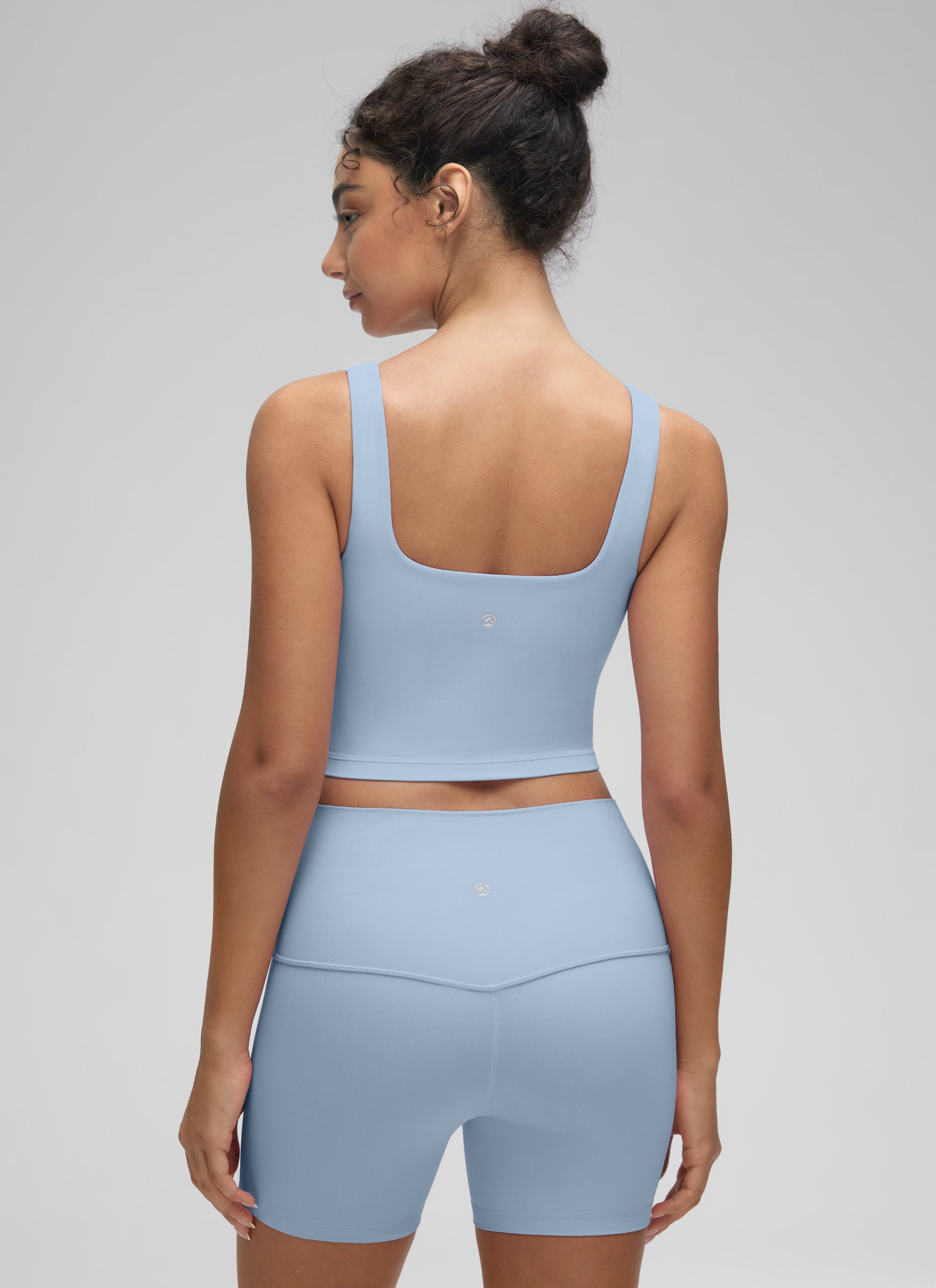 Sports Crop Top Bra - Square Neck, Built-in Support