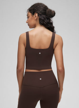 Sports Crop Top Bra - Square Neck, Built-in Support
