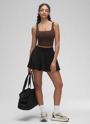 Sports Crop Top Bra - Square Neck, Built-in Support