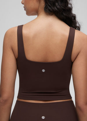 Sports Crop Top Bra - Square Neck, Built-in Support