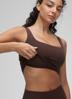 Sports Crop Top Bra - Square Neck, Built-in Support