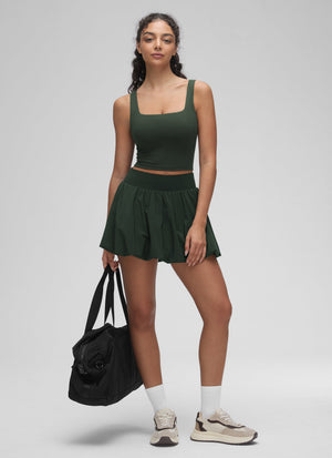 Sports Crop Top Bra - Square Neck, Built-in Support