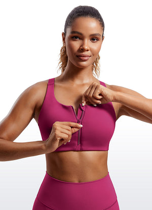 High Impact Sports Bra - Zip Front, Full Coverage