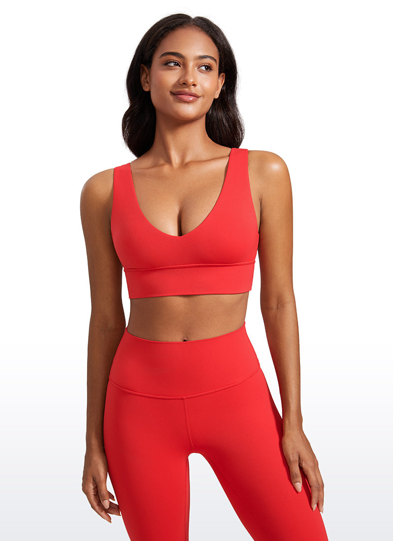 Deep V Neck Longline Bra - Deep V, Extended Length