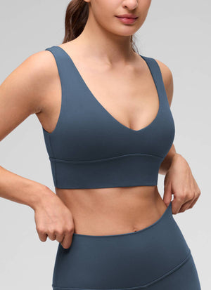 Deep V Neck Longline Bra - Deep V, Extended Length