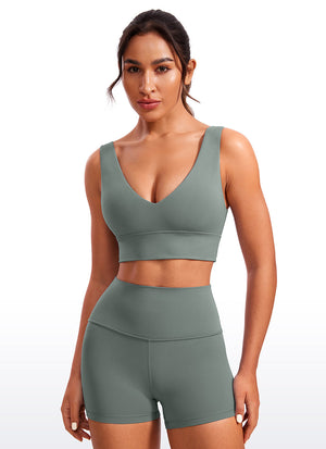 Deep V Neck Longline Bra - Deep V, Extended Length