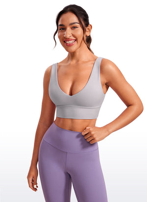 Deep V Neck Longline Bra - Deep V, Extended Length