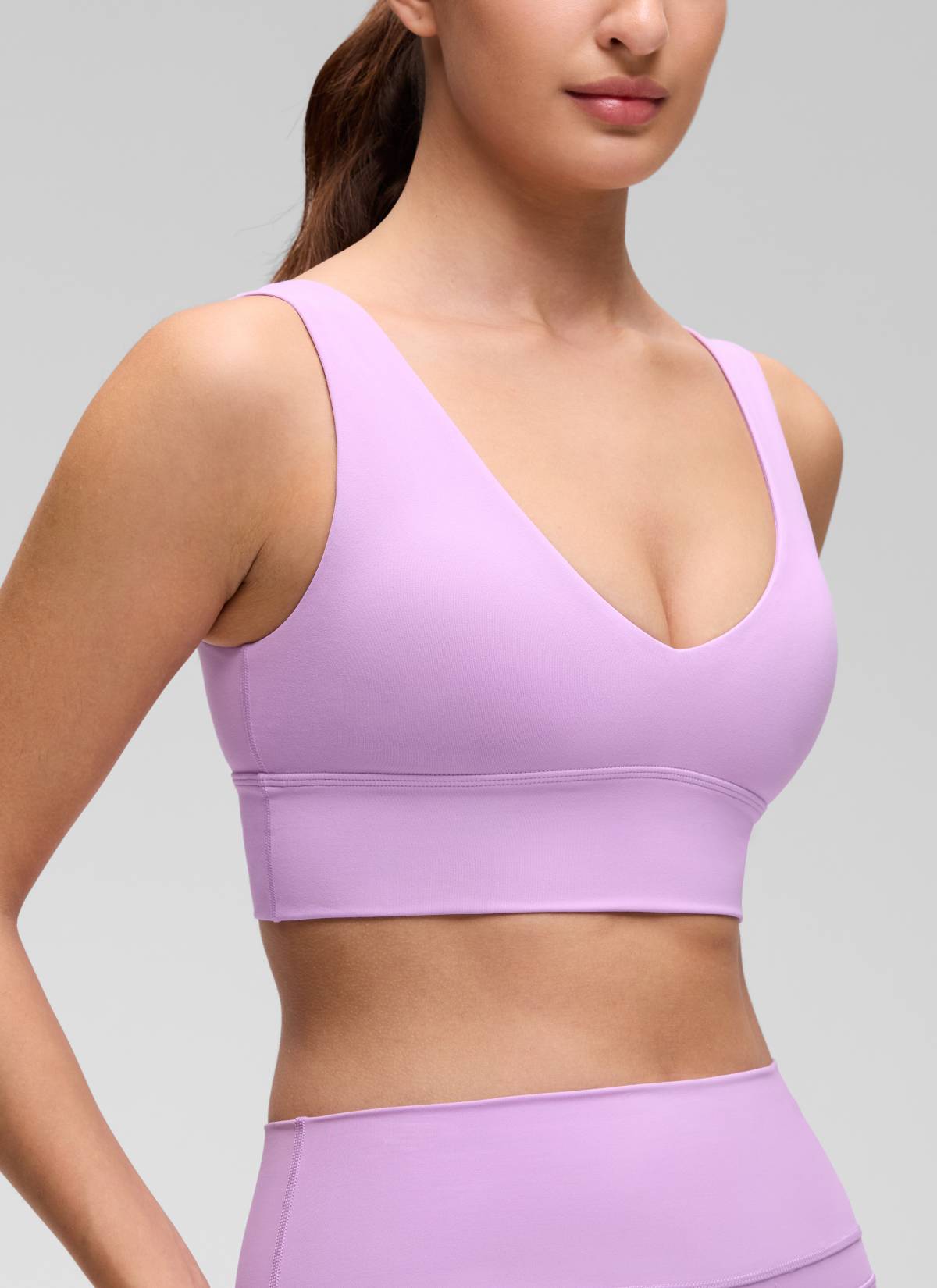 Deep V Neck Longline Bra - Deep V, Extended Length