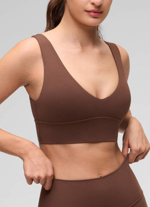 Deep V Neck Longline Bra - Deep V, Extended Length