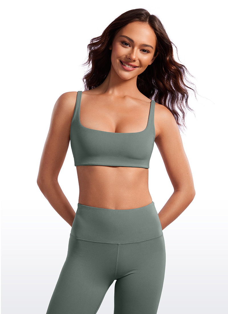 Padded Sports Bra For Women - Square Neck, Cami Style