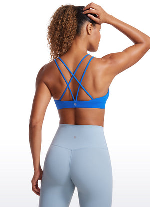 Strappy Back Sports Bra - V Neck, Multiple Straps