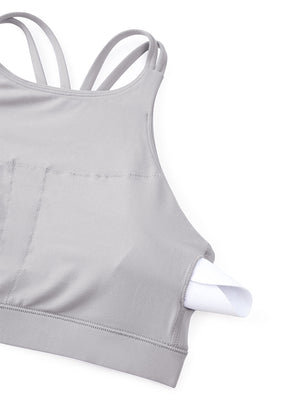 High Neck Longline Sports Bra - Full Coverage, Extended Length