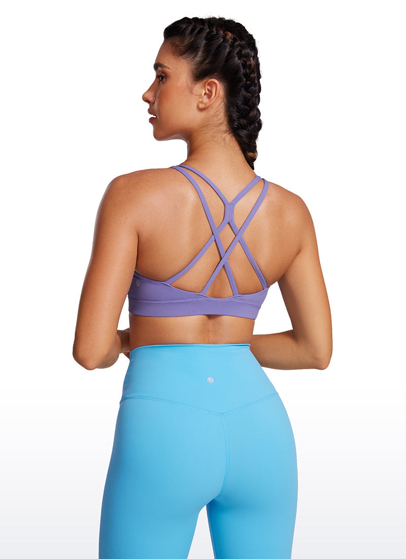 High Neck Longline Sports Bra - Full Coverage, Extended Length - Dark Lavender