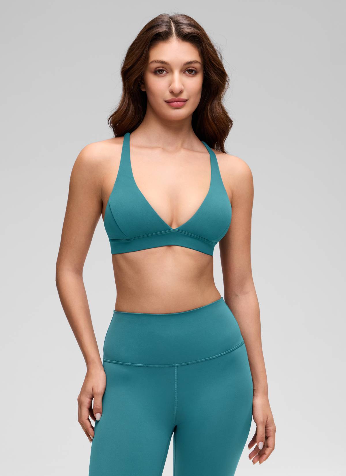 Thin Strap Criss Cross Bra - Criss Cross, Fine Straps - Jade